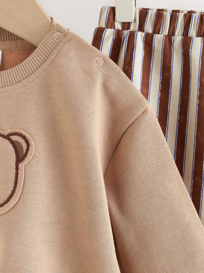 Dsiney Kidz - Chocolate Brown Bear Sweat Top and Trousers Baby Set (0mths-2yrs) image 7