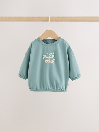Blue Milk Club Top and Leggings Baby Set (0mths-2yrs) image 2