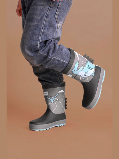 Toezone Grey Dinosaur Waterproof Wellies image 2