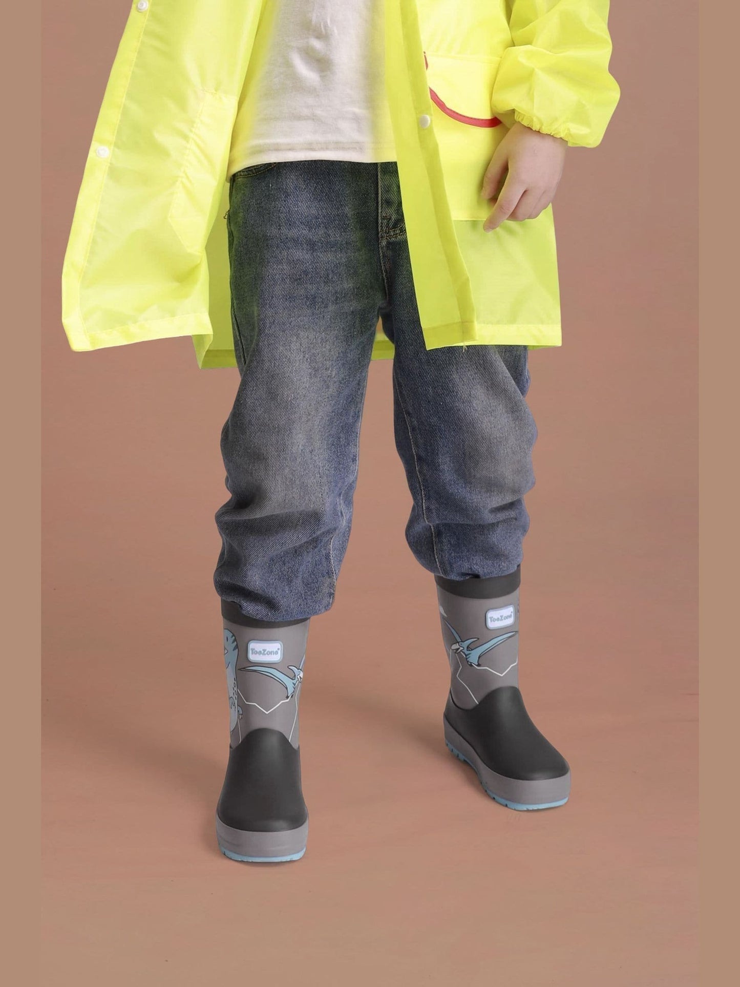 Toezone Grey Dinosaur Waterproof Wellies image 3