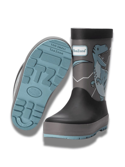 Toezone Grey Dinosaur Waterproof Wellies image 5