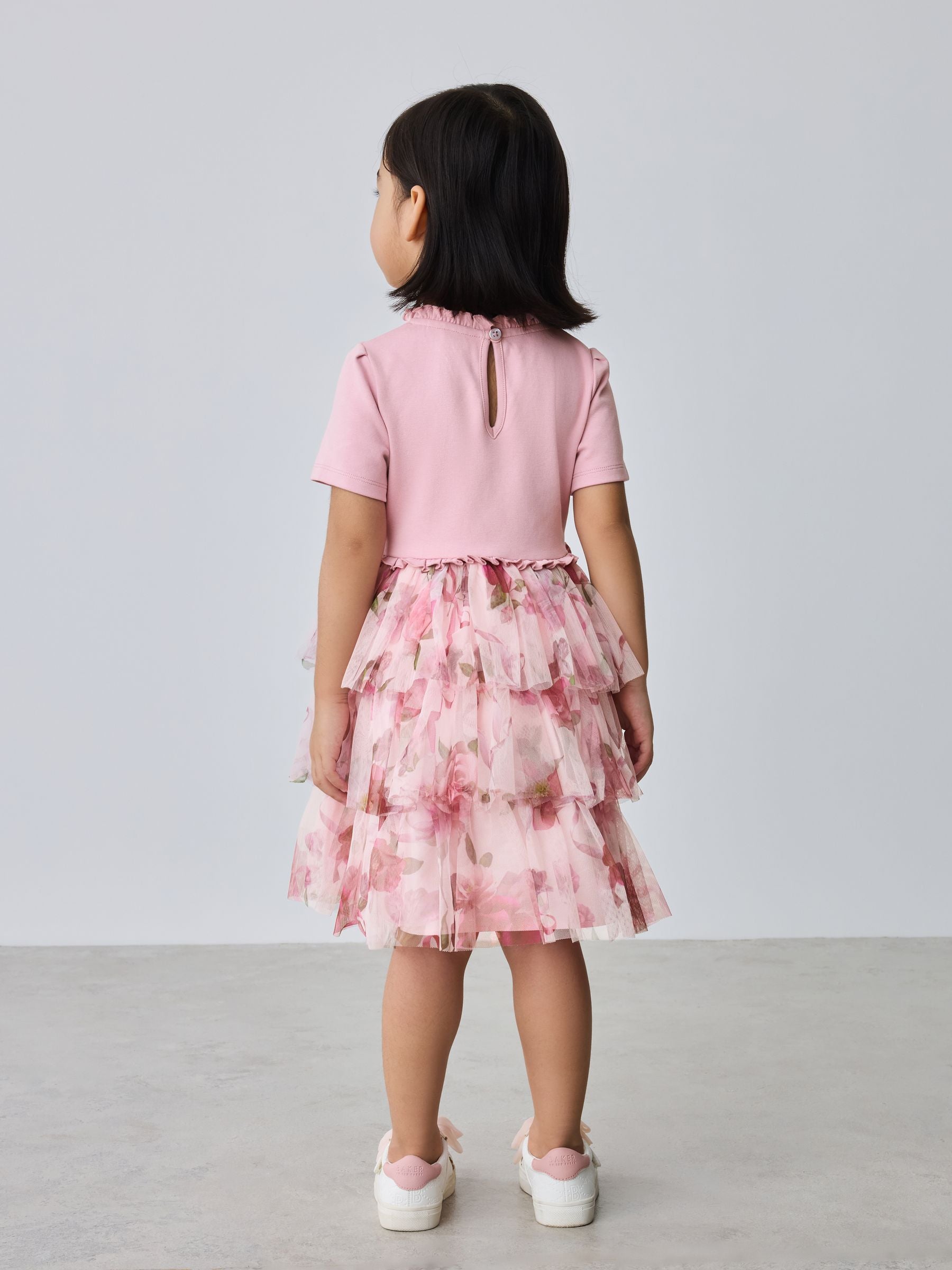 Baker by Ted Baker Ponte Wrap-Over Floral Mesh Tier Dress image 2