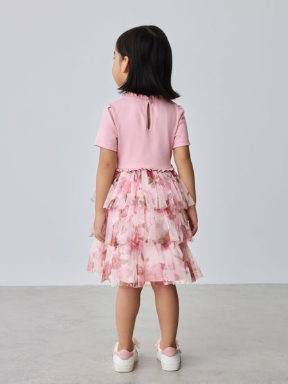 Baker by Ted Baker Ponte Wrap-Over Floral Mesh Tier Dress image 2