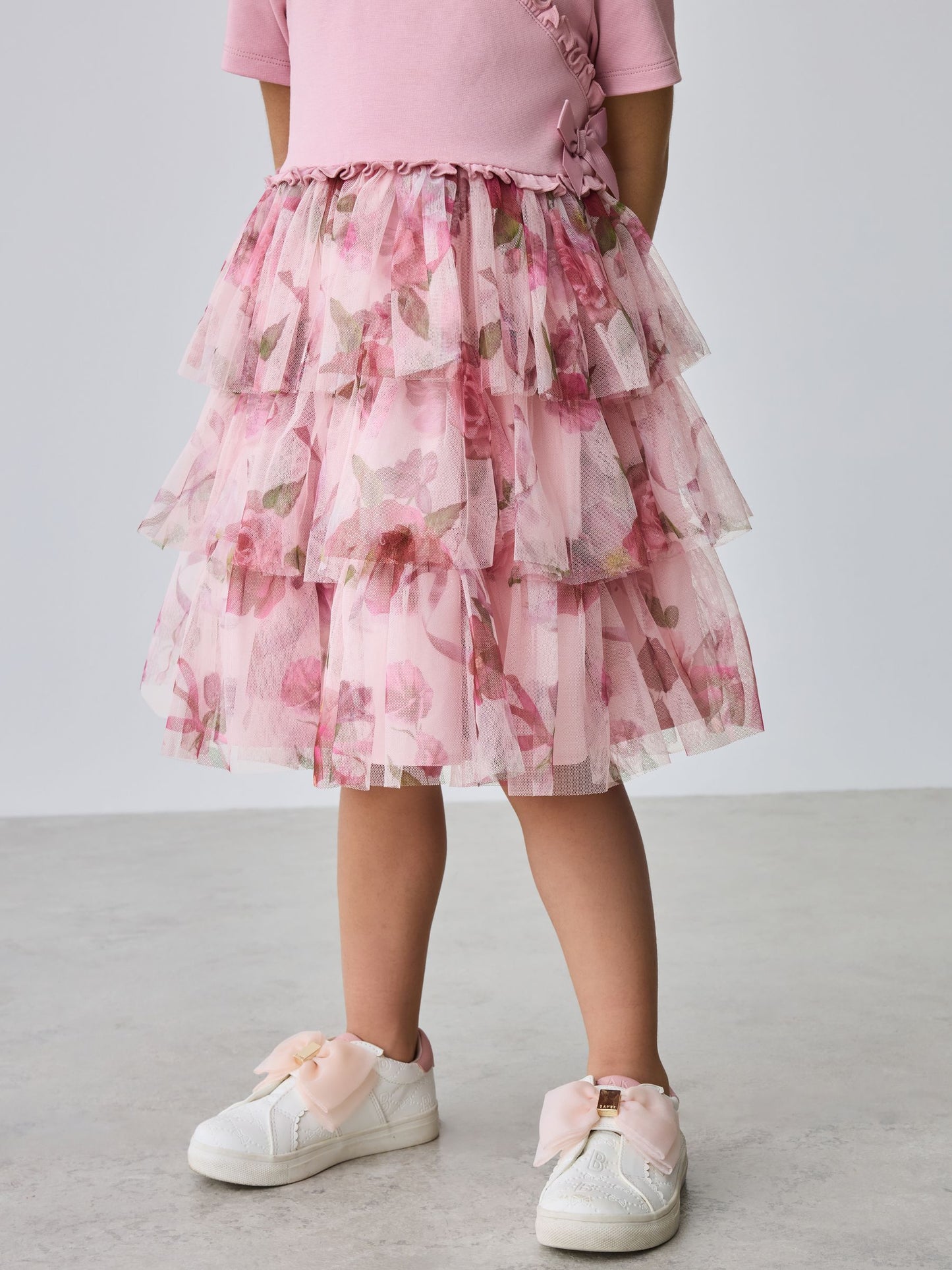 Baker by Ted Baker Ponte Wrap-Over Floral Mesh Tier Dress image 5