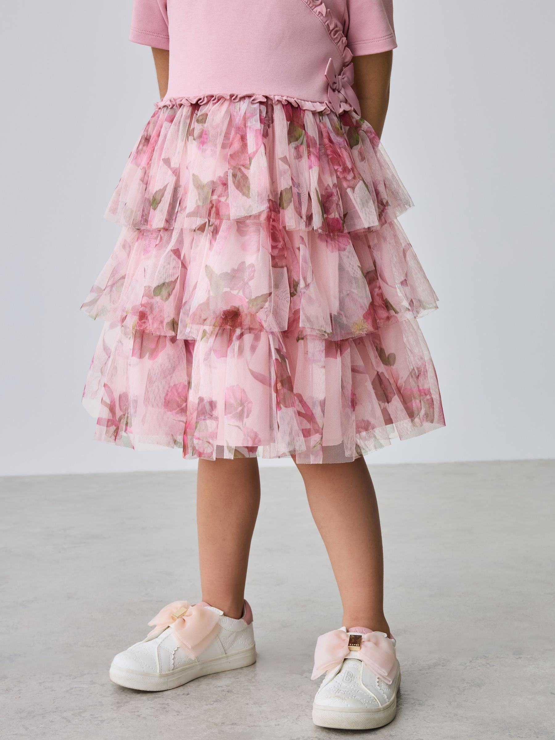 Baker by Ted Baker Ponte Wrap-Over Floral Mesh Tier Dress image 5
