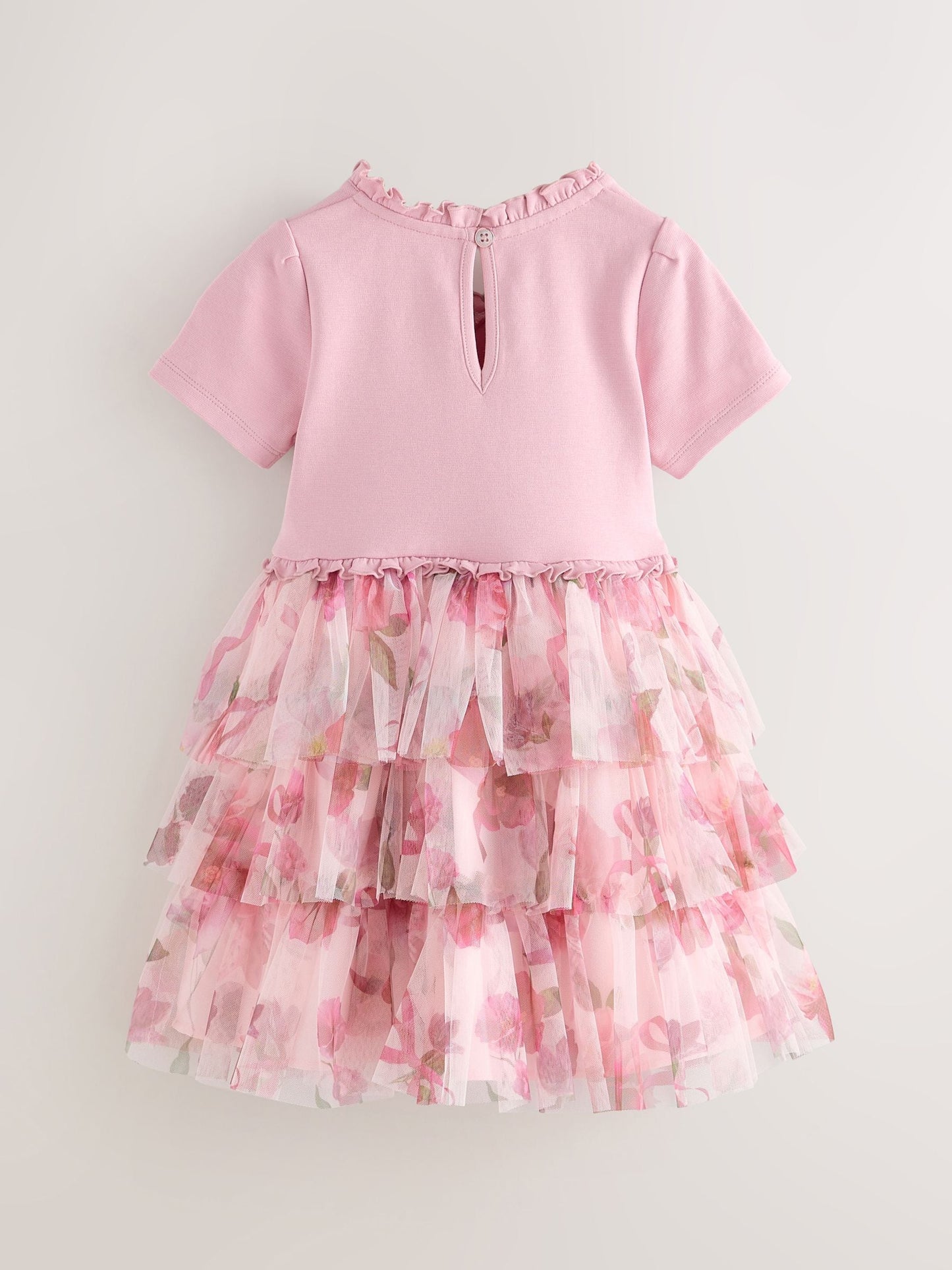 Dsiney Kidz - Baker by Ted Baker Ponte Wrap-Over Floral Mesh Tier Dress image 8