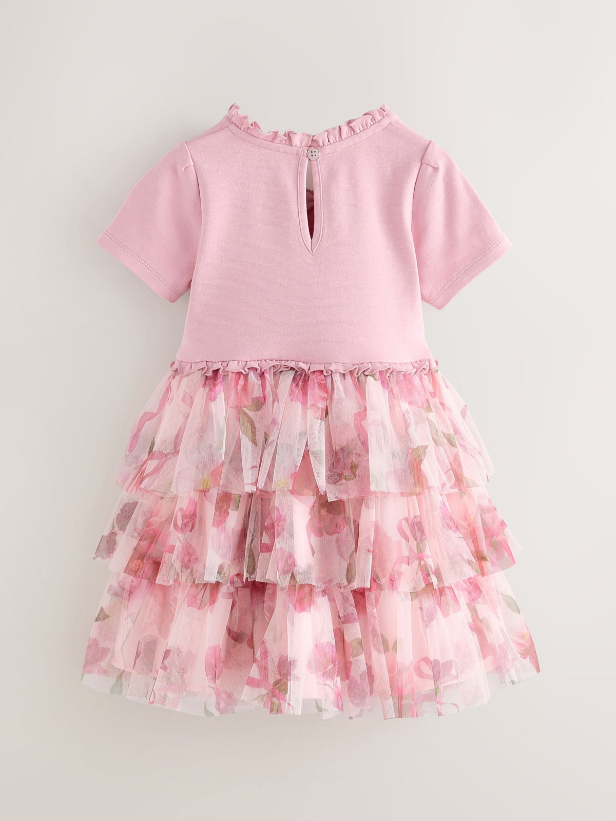 Dsiney Kidz - Baker by Ted Baker Ponte Wrap-Over Floral Mesh Tier Dress image 8