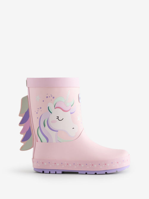 Toezone Pink Unicorn Waterproof Wellies image 1