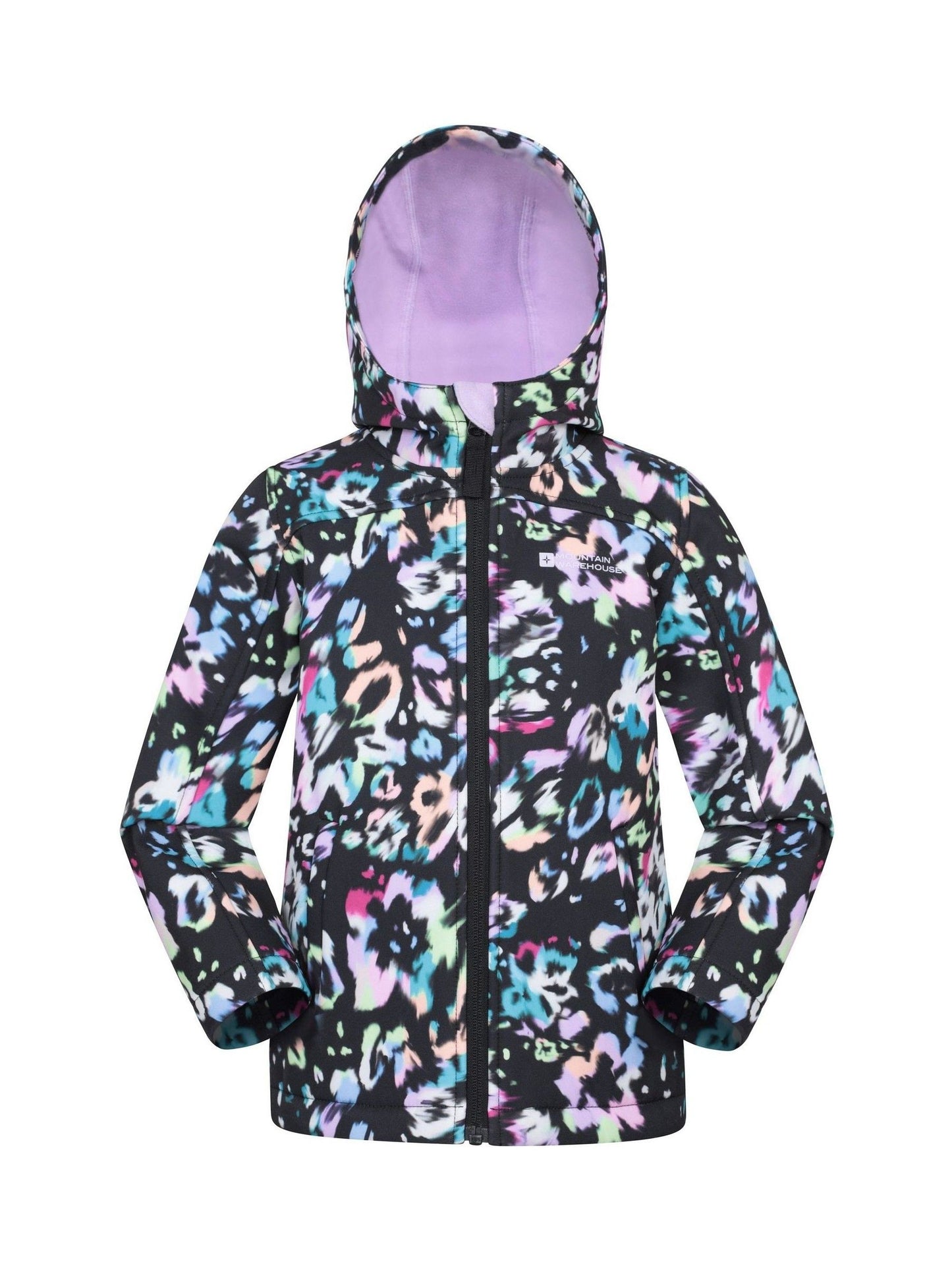 Dsiney Kidz - Mountain Warehouse Plum Purple Exodus Kids Printed Water-Resistant Softshell Jacket image 2
