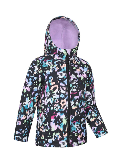 Dsiney Kidz - Mountain Warehouse Plum Purple Exodus Kids Printed Water-Resistant Softshell Jacket image 3