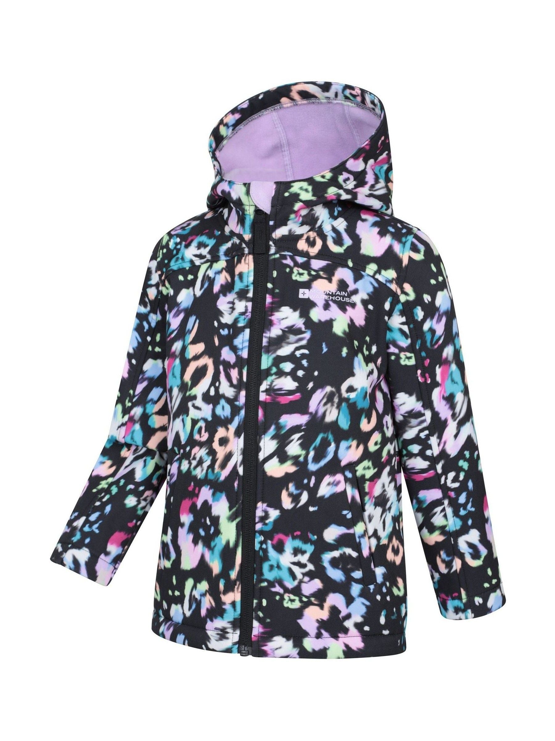 Dsiney Kidz - Mountain Warehouse Plum Purple Exodus Kids Printed Water-Resistant Softshell Jacket image 4