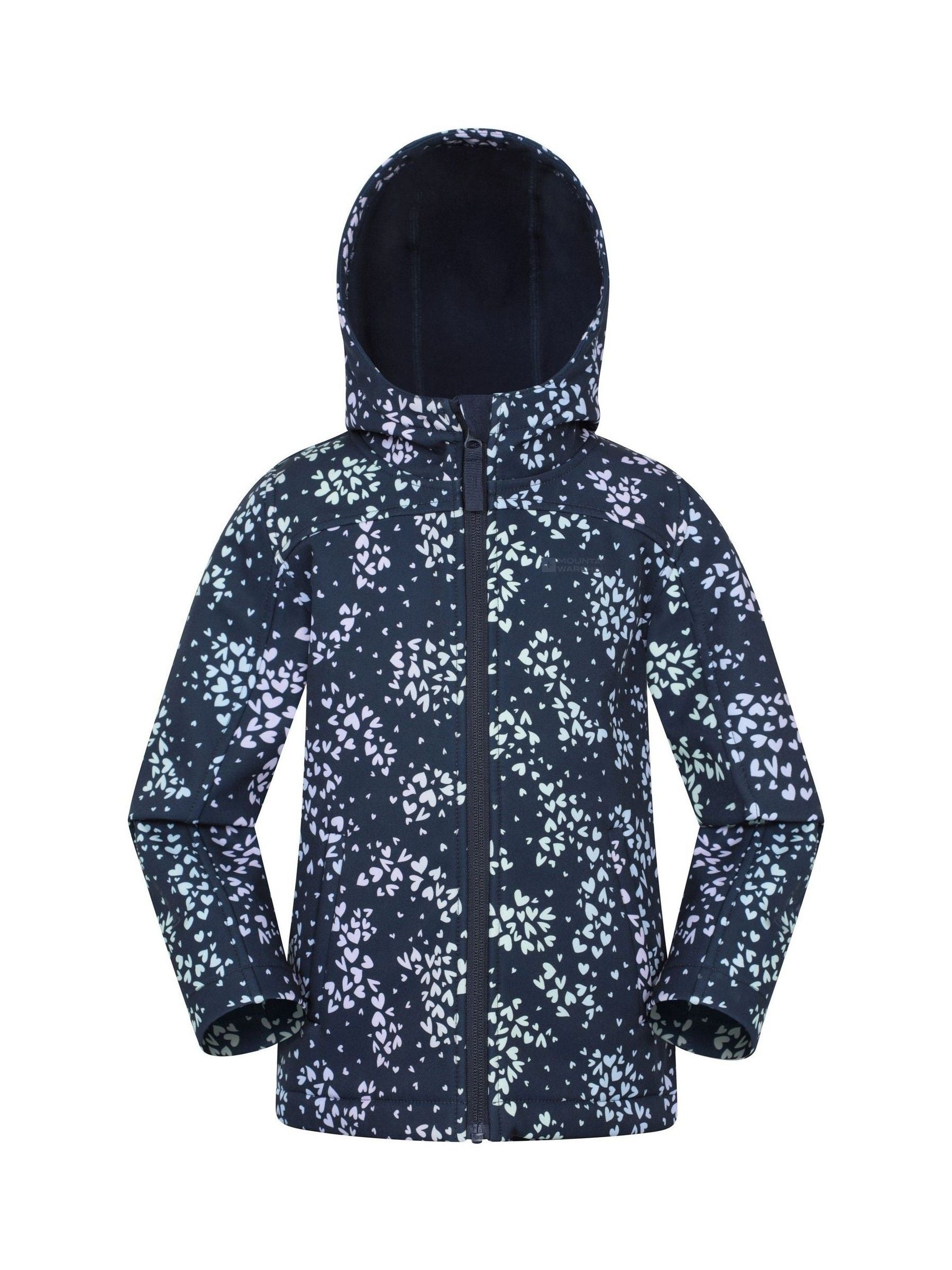 Dsiney Kidz - Mountain Warehouse Dark Blue Exodus Kids Printed Water-Resistant Softshell Jacket image 1