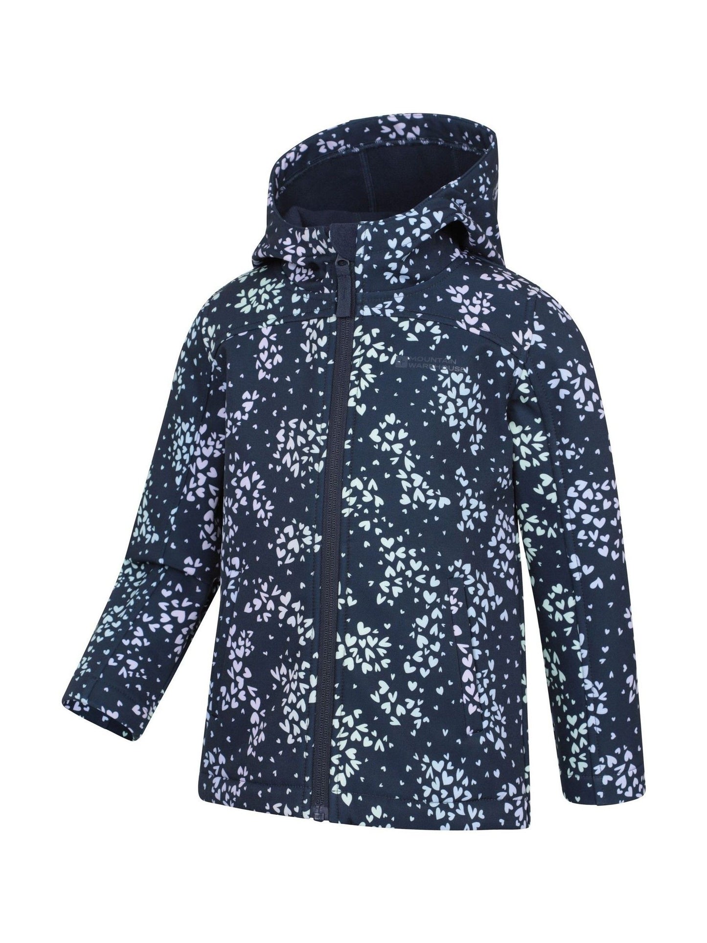 Dsiney Kidz - Mountain Warehouse Dark Blue Exodus Kids Printed Water-Resistant Softshell Jacket image 3