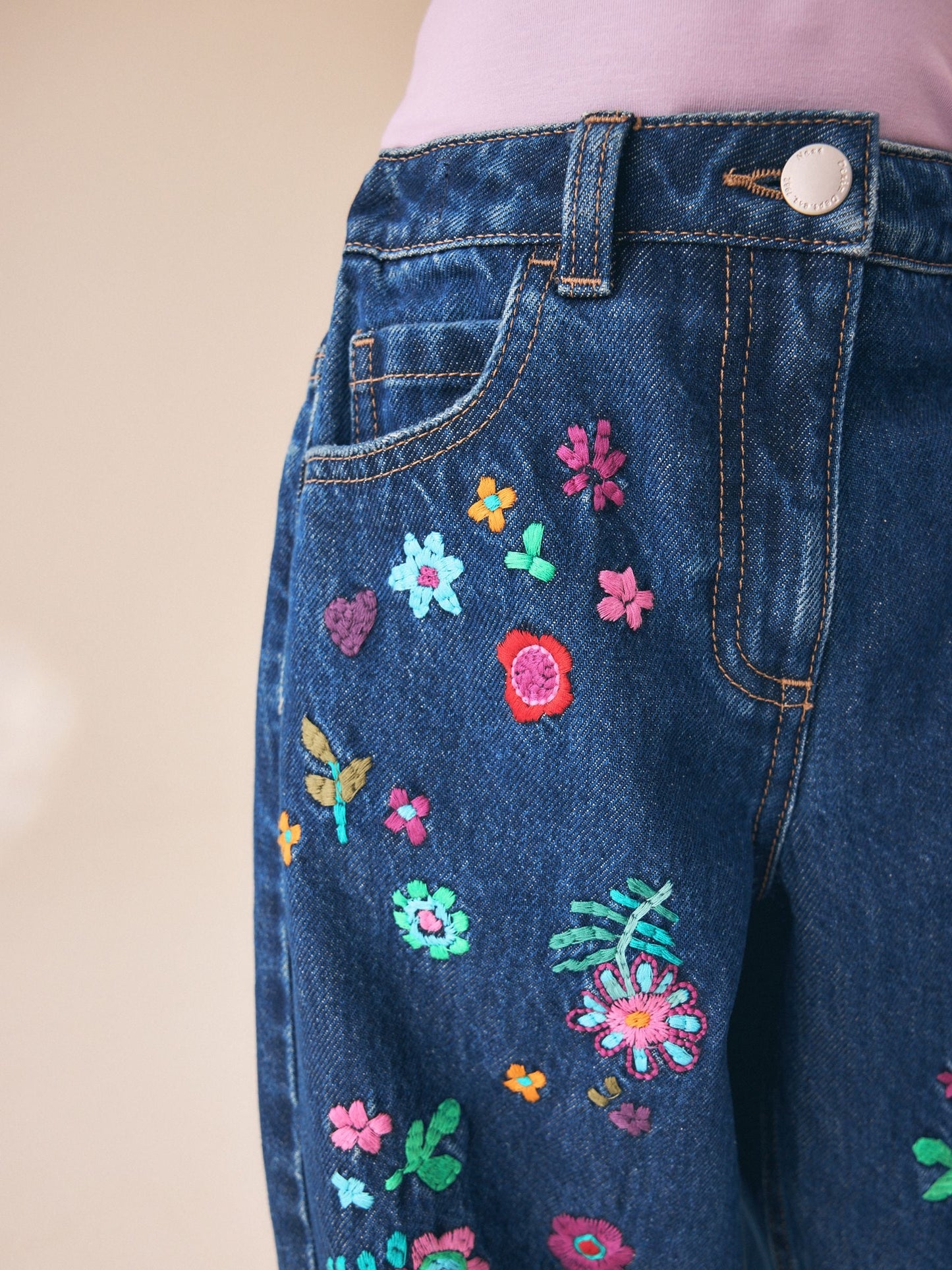 Dsiney Kidz - Floral Embroidery Barrel Jeans (3-16yrs) image 4