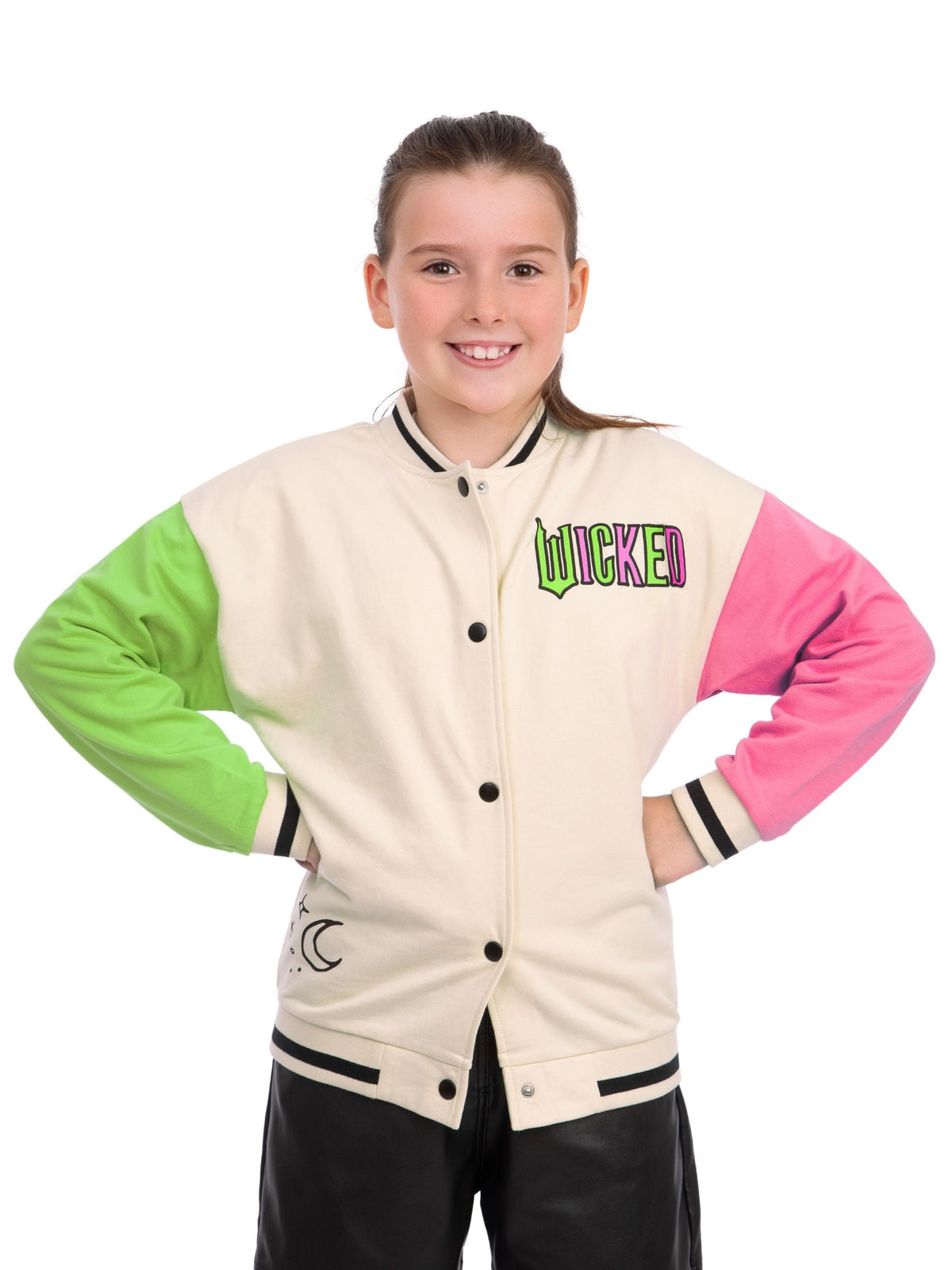 Dsiney Kidz - Character Cream Wicked Glinda And Elphaba Bomber Jacket image 3