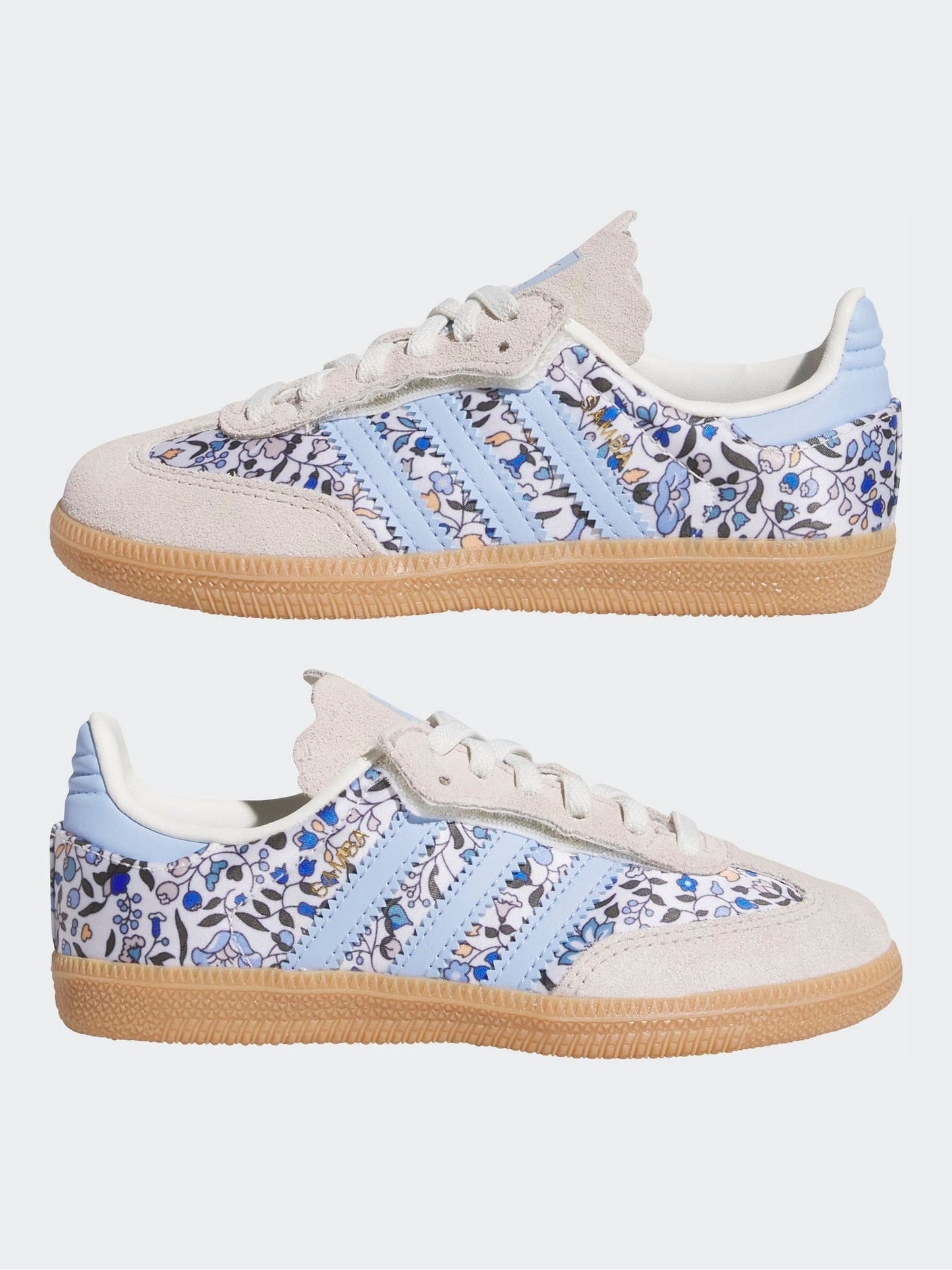 adidas Originals Blue Samba Og X Liberty London Comfort Closure Elastic Lace Trainers image 3
