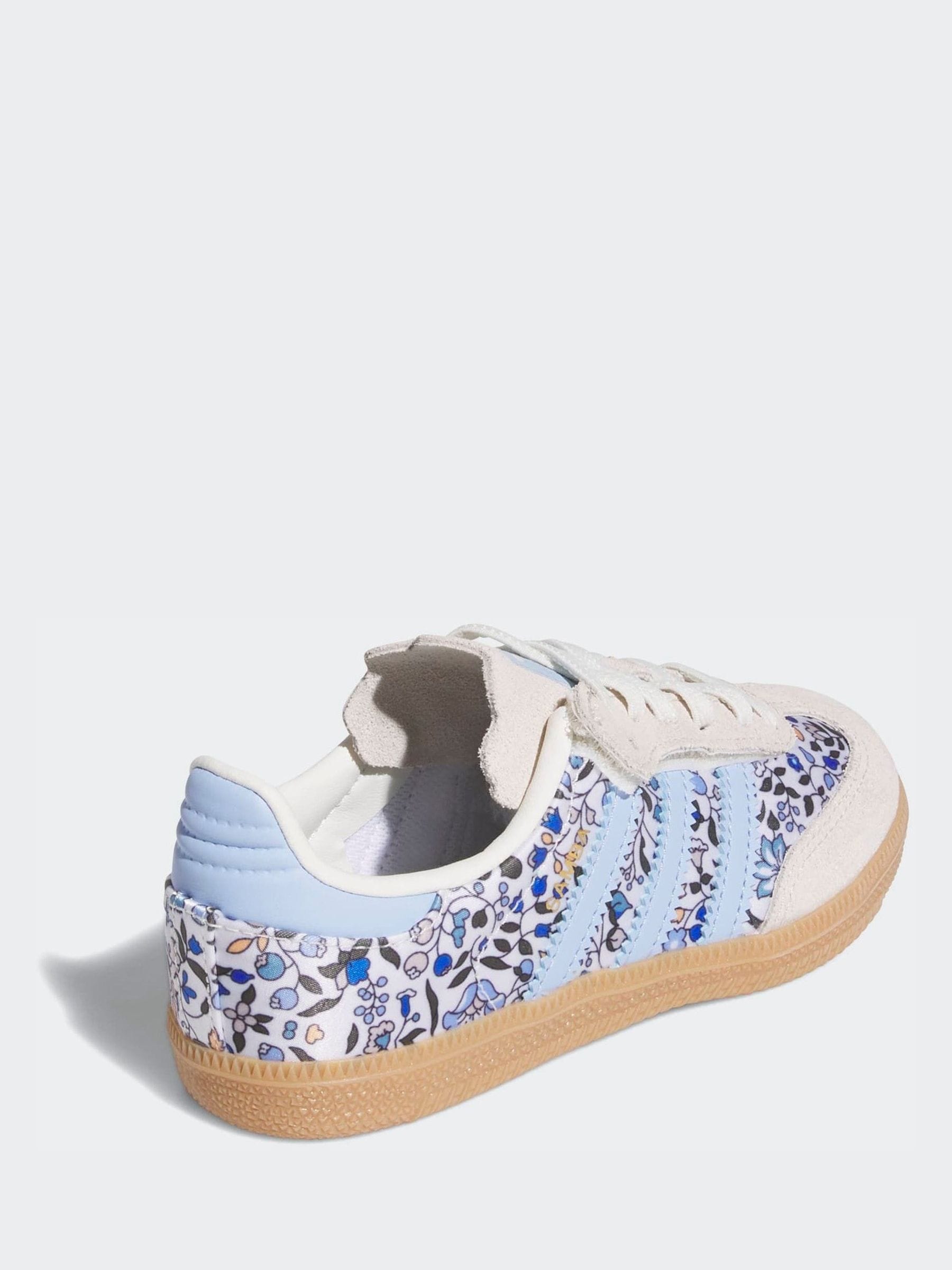 adidas Originals Blue Samba Og X Liberty London Comfort Closure Elastic Lace Trainers image 7