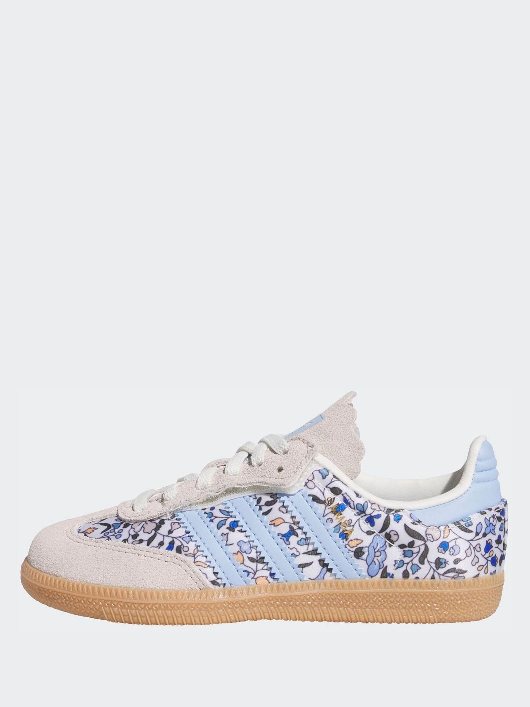 adidas Originals Blue Samba Og X Liberty London Comfort Closure Elastic Lace Trainers image 8