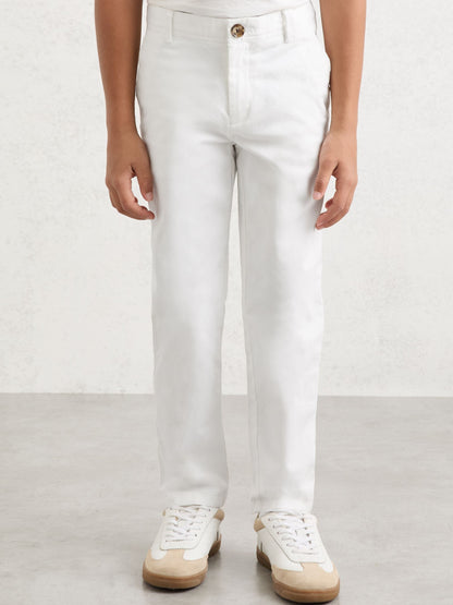 Reiss White Pitch 9-13 yrs Slim Fit Casual Chinos image 1