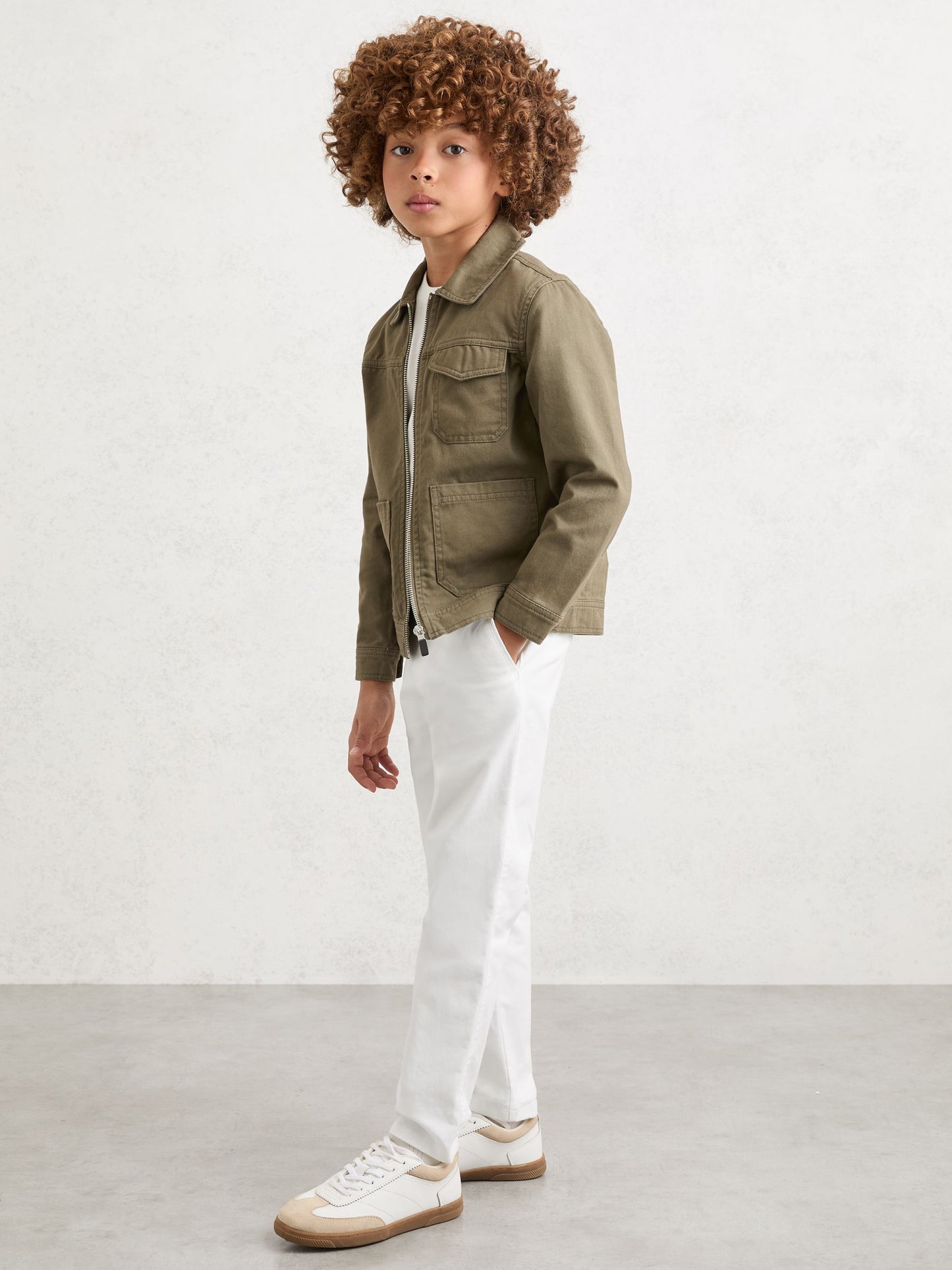 Reiss White Pitch 9-13 yrs Slim Fit Casual Chinos image 3