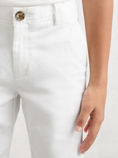 Reiss White Pitch 9-13 yrs Slim Fit Casual Chinos image 4