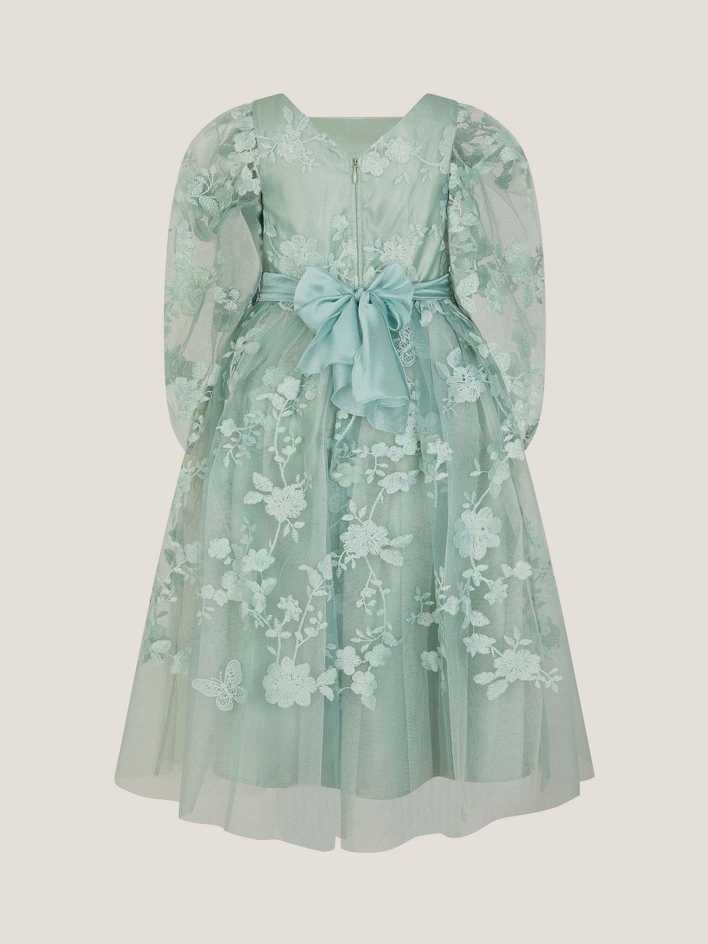 Monsoon Green Beatrice Floral Embroidered Party Dress image 3