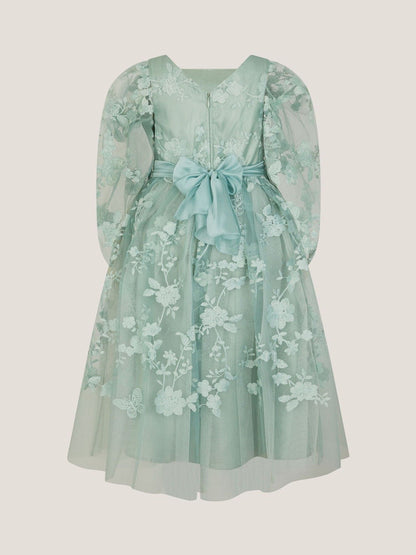Monsoon Green Beatrice Floral Embroidered Party Dress image 3