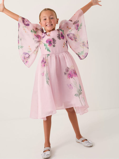 Monsoon Pink Pansy Print Party Dress image 1