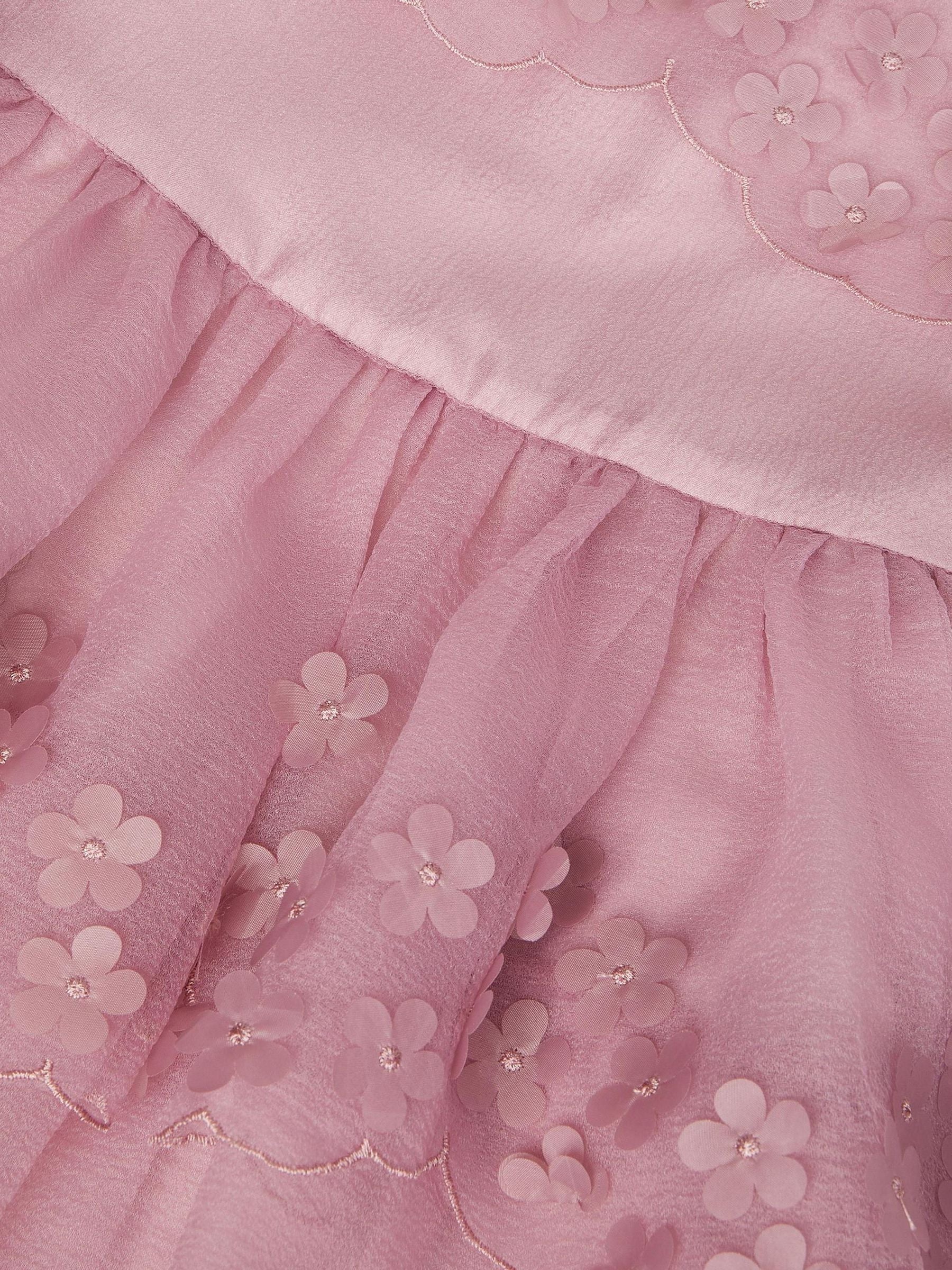 Monsoon Dark Pink Rebecca Appliqué Scallop Tiered Party Dress image 4