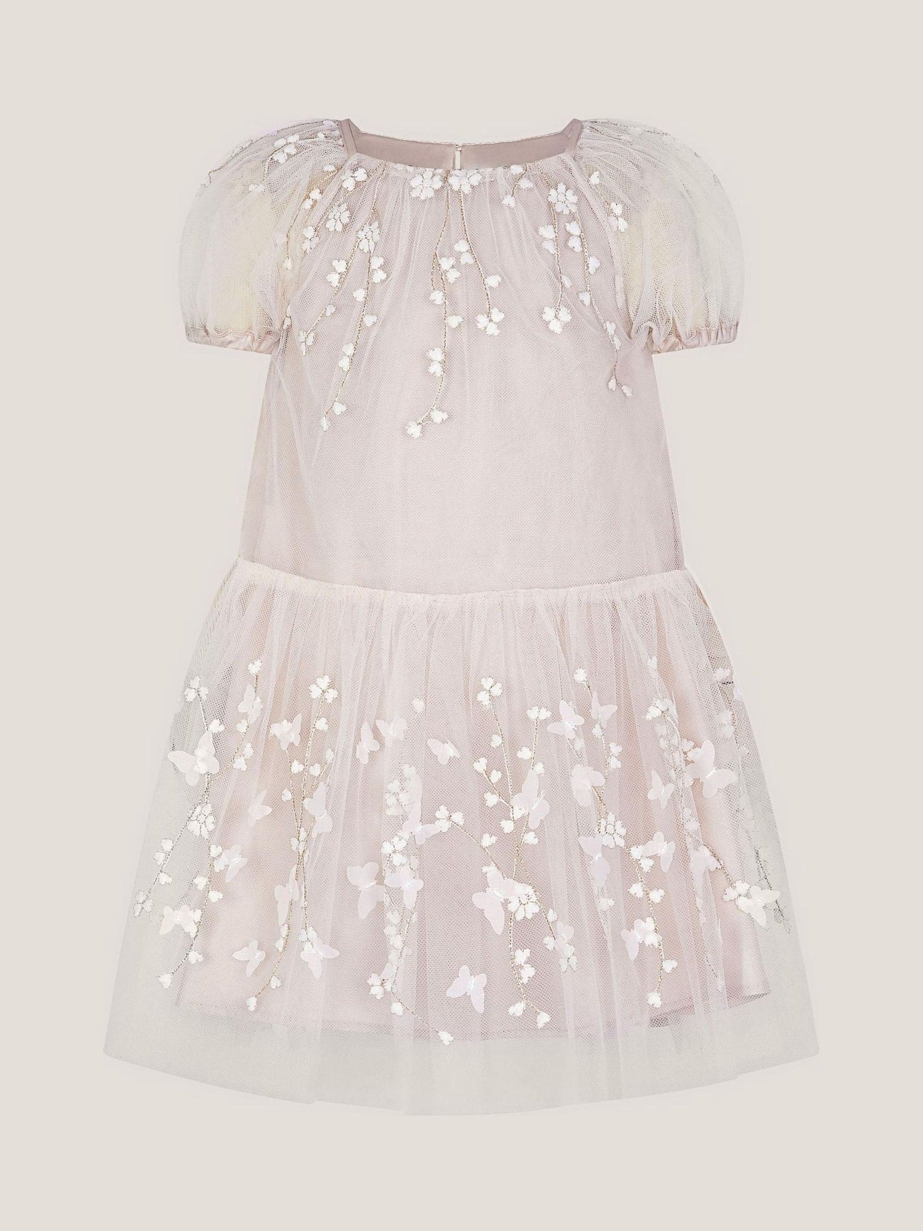 Monsoon Peach Baby Astrid Appliqué Butterfly Swing Dress image 2