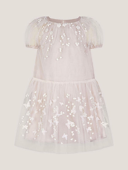 Monsoon Peach Baby Astrid Appliqué Butterfly Swing Dress image 2