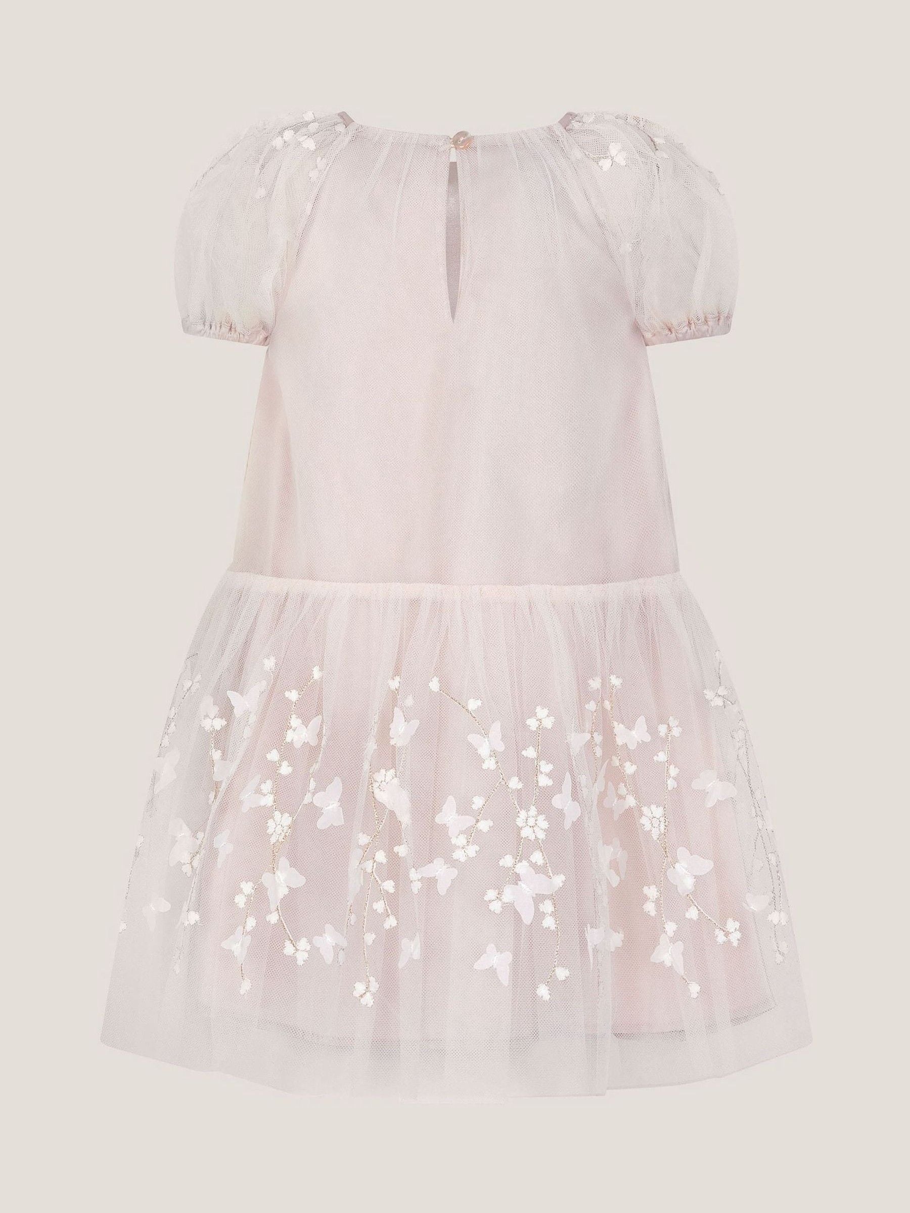Monsoon Peach Baby Astrid Appliqué Butterfly Swing Dress image 3