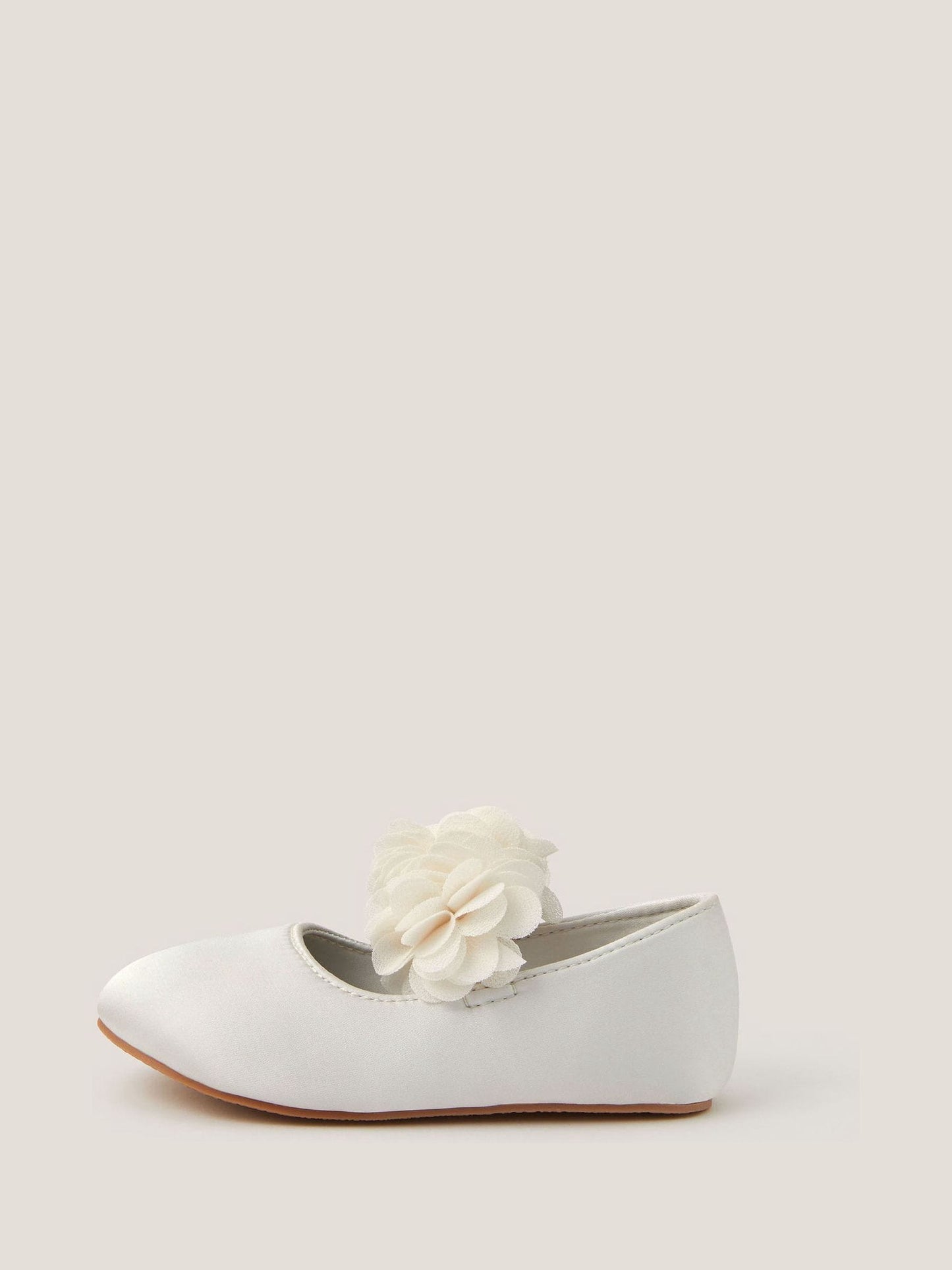 Monsoon Ivory Baby Flower Pom Pom Walker Shoes image 3