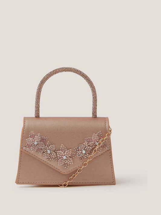 Monsoon Gold Floral Embellished Sparkle Bag image 1