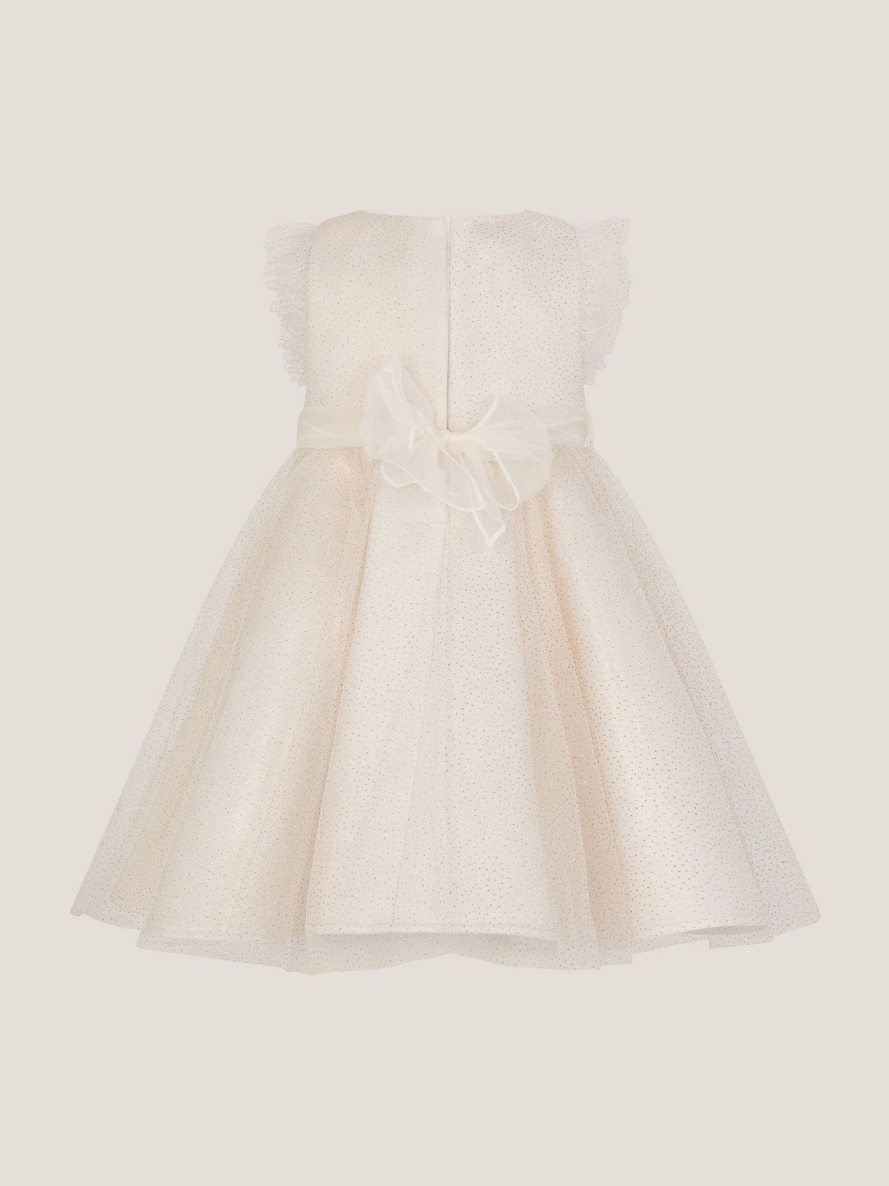 Monsoon Gold Baby Principesa Appliqué Rose Sparkle Dress image 3
