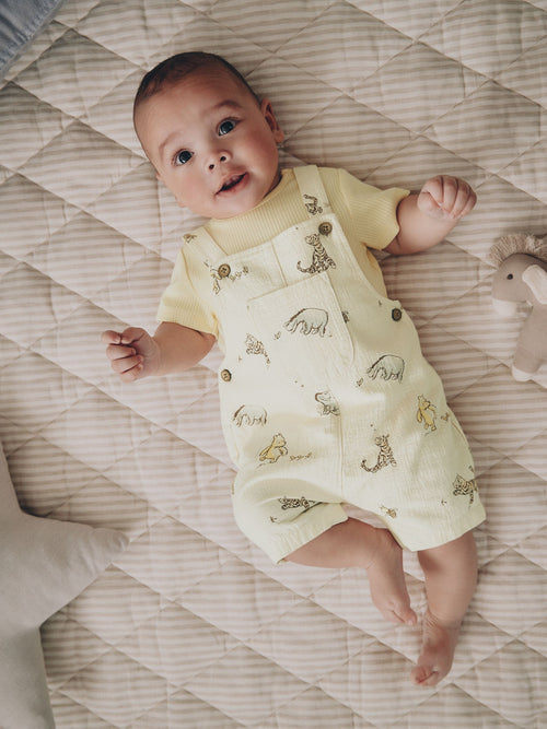 Neutral Winnie The Pooh Baby Dungaree and Bodysuit Set (0mths-2yrs) image 1