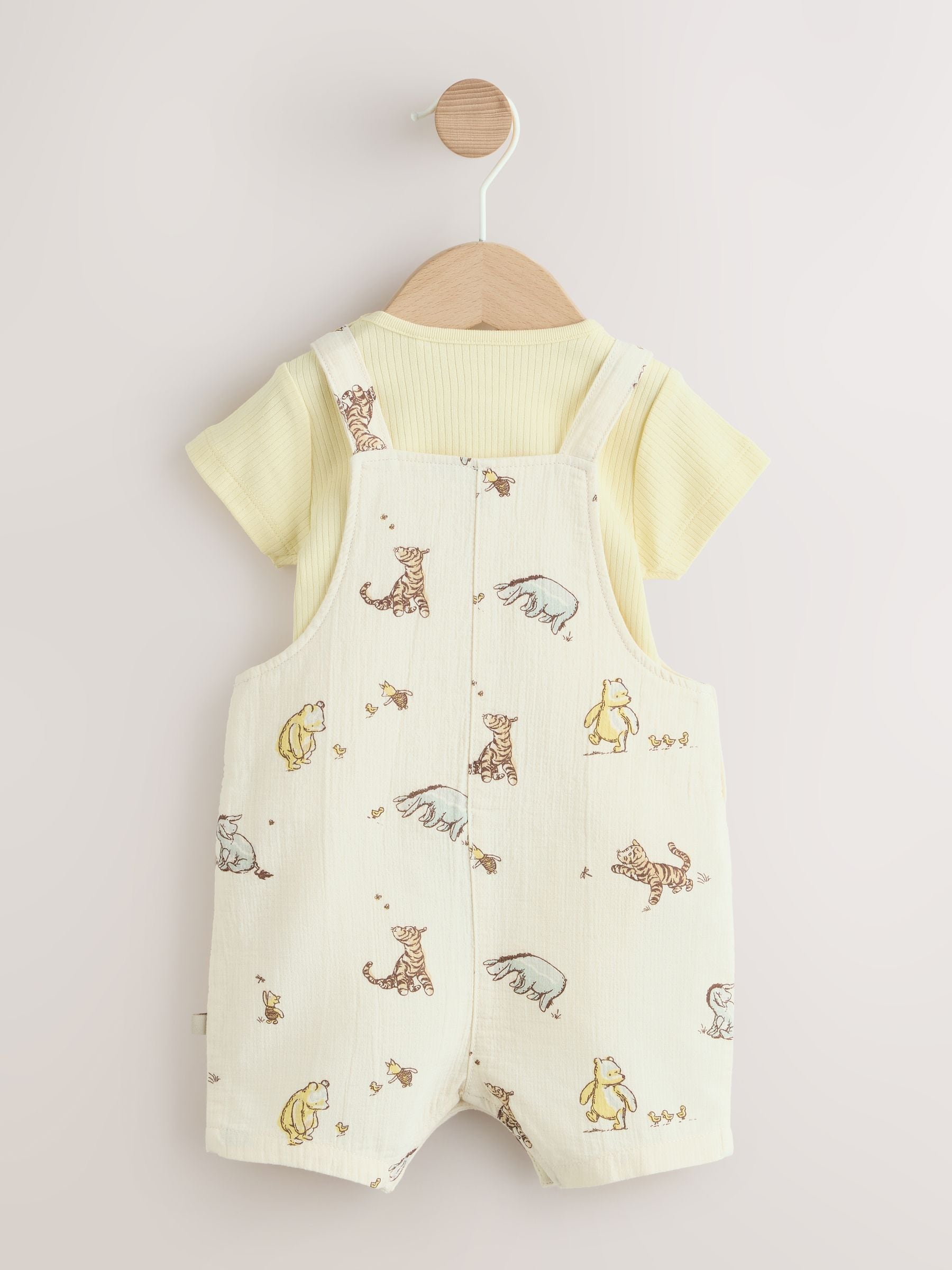 Neutral Winnie The Pooh Baby Dungaree and Bodysuit Set (0mths-2yrs) image 8