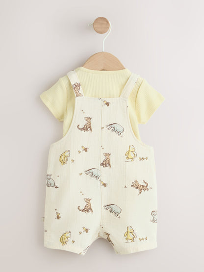 Neutral Winnie The Pooh Baby Dungaree and Bodysuit Set (0mths-2yrs) image 8