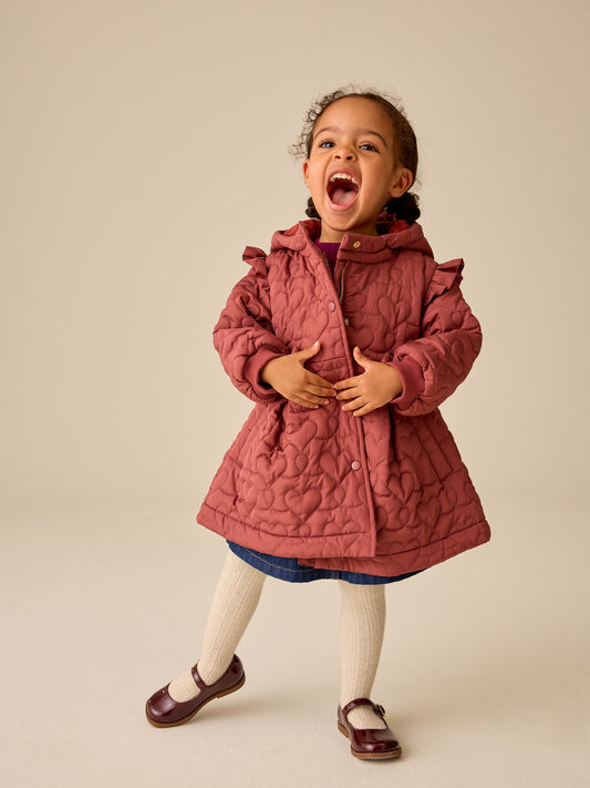 Dsiney Kidz - Dark Pink Shower Resistant Skirted Quilted Coat (3mths-7yrs) image 2