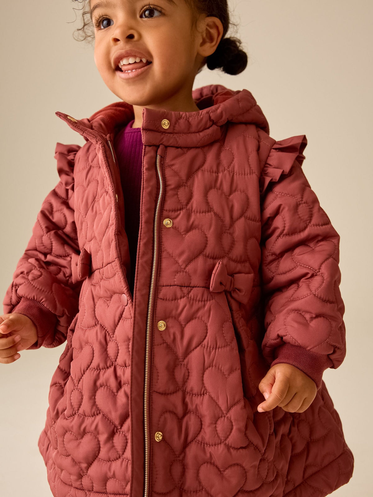 Dsiney Kidz - Dark Pink Shower Resistant Skirted Quilted Coat (3mths-7yrs) image 3