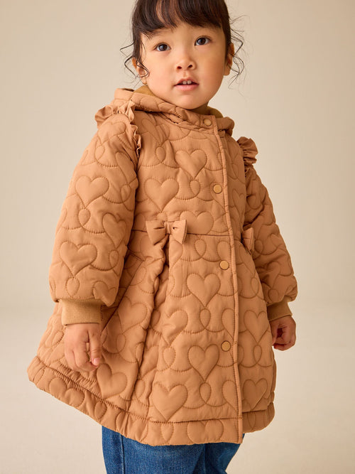 Dsiney Kidz - Caramel Brown Shower Resistant Skirted Quilted Coat (3mths-7yrs) image 1