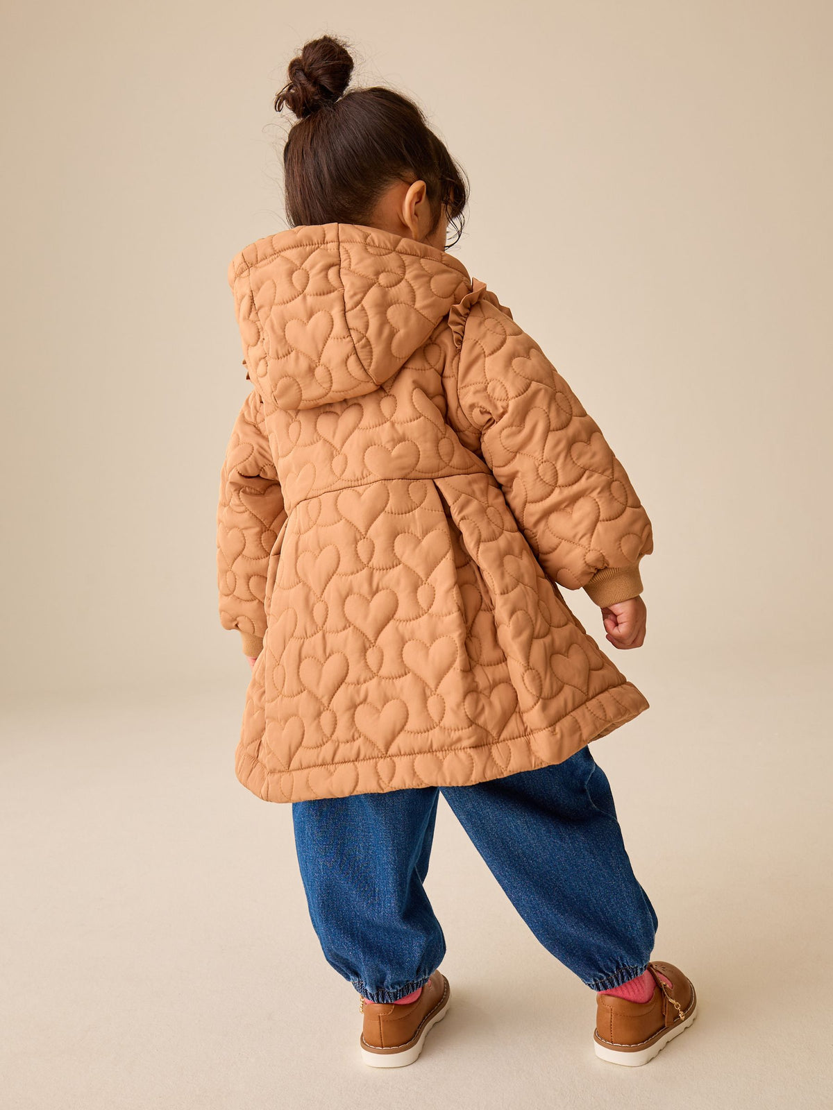 Dsiney Kidz - Caramel Brown Shower Resistant Skirted Quilted Coat (3mths-7yrs) image 3
