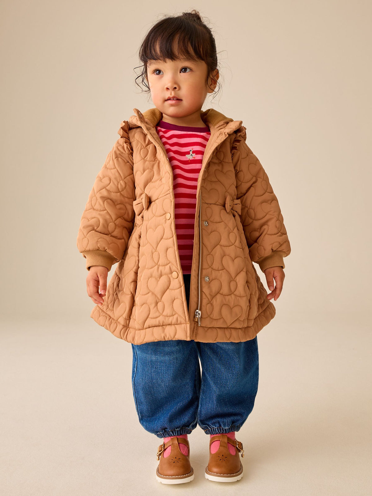 Dsiney Kidz - Caramel Brown Shower Resistant Skirted Quilted Coat (3mths-7yrs) image 4