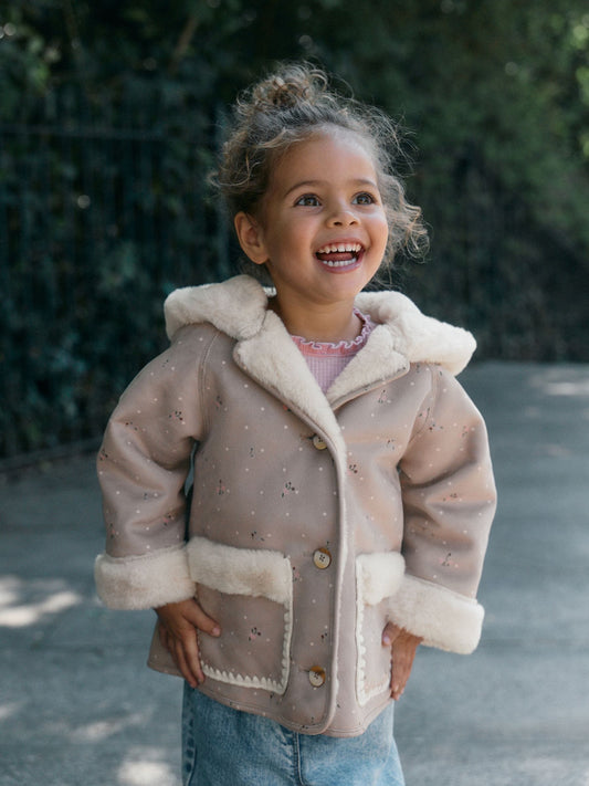 Dsiney Kidz - Neutral Faux Shearling Coat (12mths-7yrs) image 1