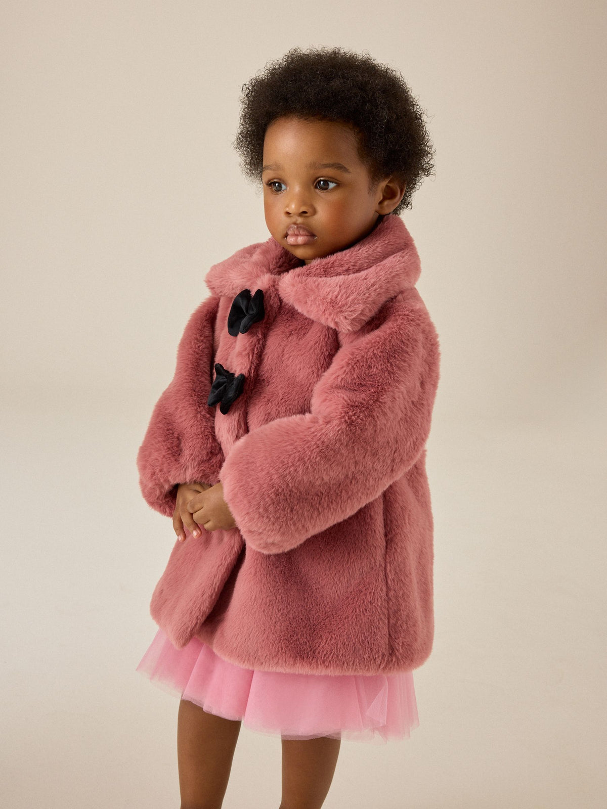 Dsiney Kidz - Pink Skirted Faux Fur Coat (12mths-7yrs) image 1