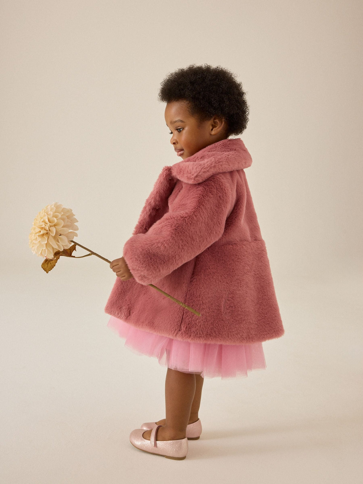 Dsiney Kidz - Pink Skirted Faux Fur Coat (12mths-7yrs) image 3