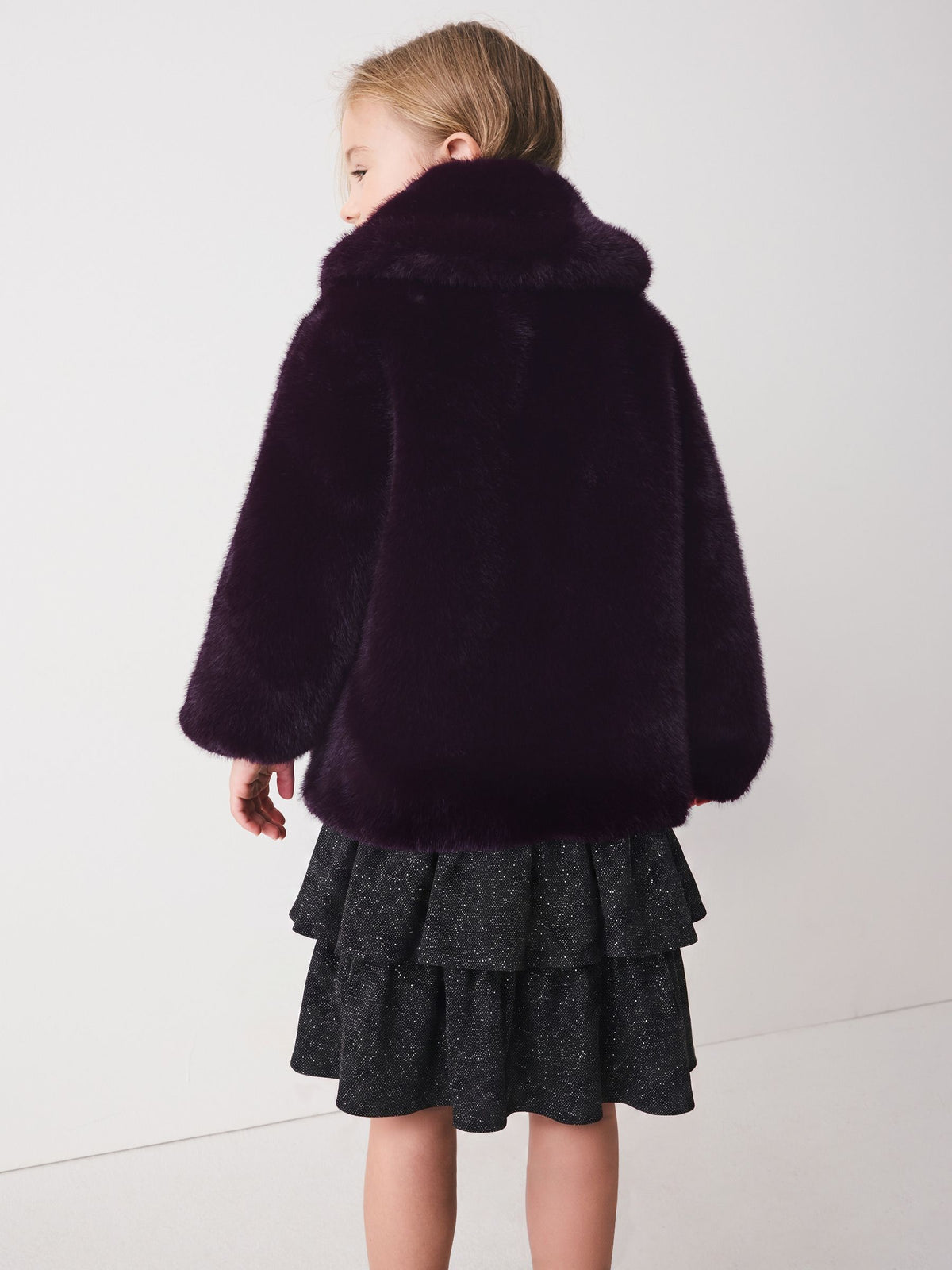 Dark Purple Faux Fur Coat (3-16yrs) - image 4