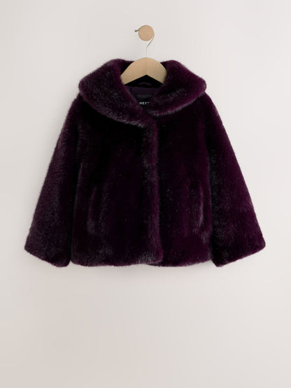 Dark Purple Faux Fur Coat (3-16yrs) - image 5