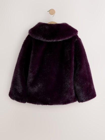 Dark Purple Faux Fur Coat (3-16yrs) - image 6