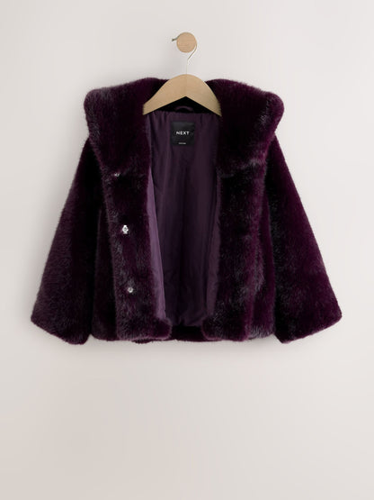 Dark Purple Faux Fur Coat (3-16yrs) - image 7